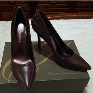Brand New Enzo Angiolini Burgandy Leather Pumps